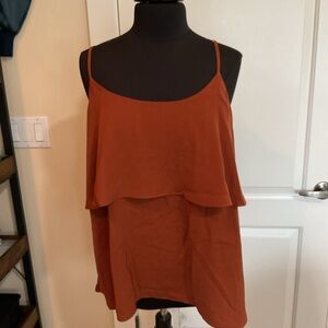 City Chic Rust Orange Layered Spaghetti-Strap Camisole
